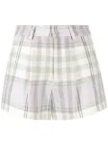MARANT ÉTOILE checked linen shorts - Purple