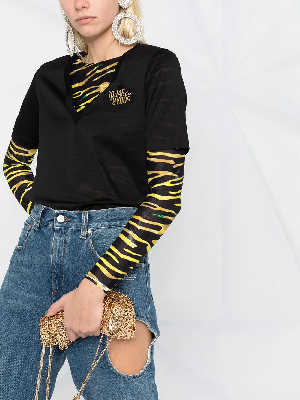 фото Dsquared2 футболка с v-образным вырезом и логотипом