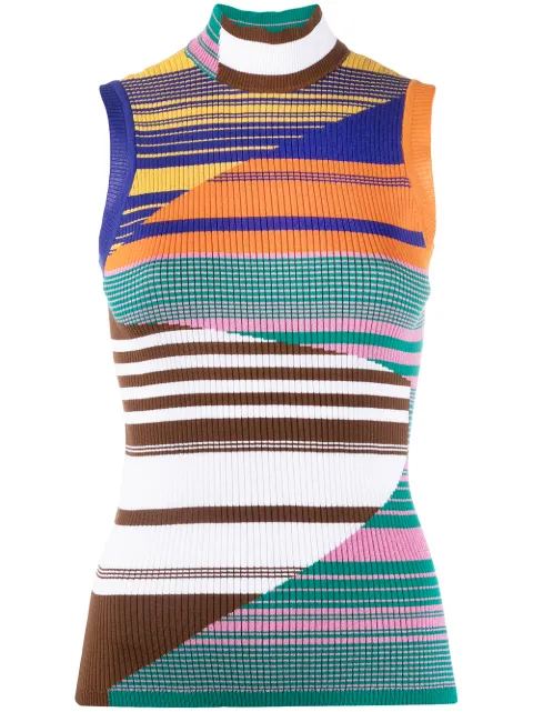 Missoni sleeveless stripe-pattern knit top