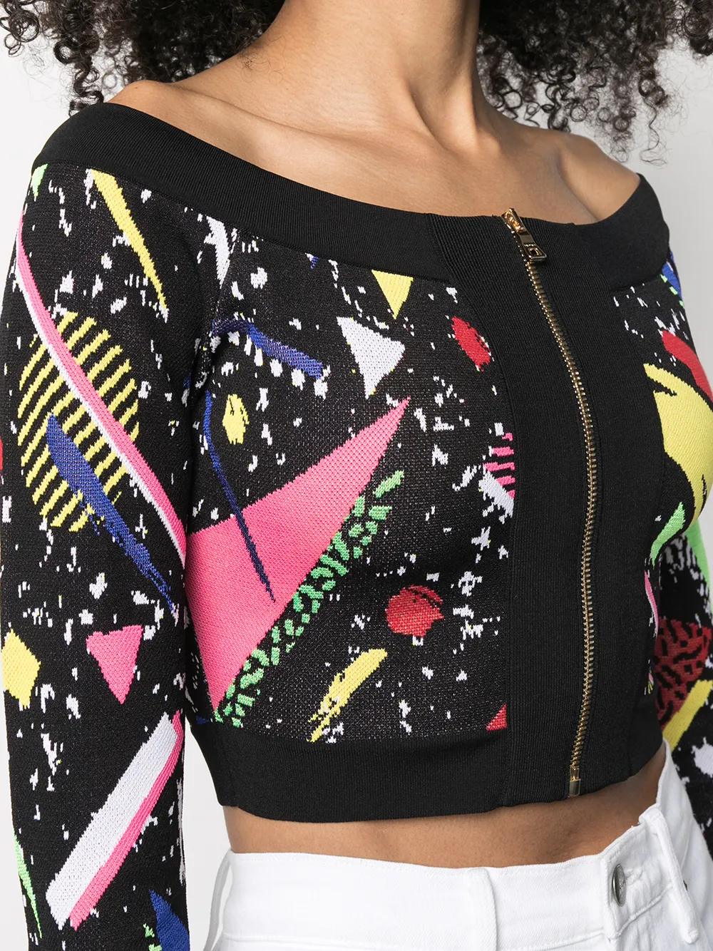 фото Balmain укороченный трикотажный топ