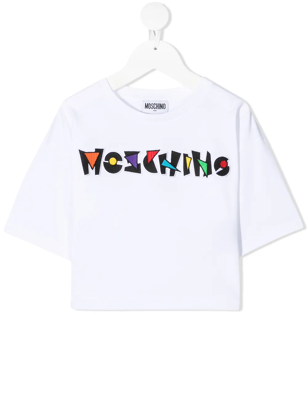 фото Moschino kids футболка с вышитым логотипом