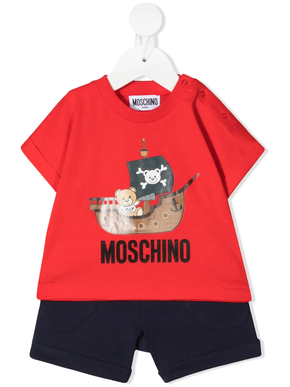 

Moschino Kids set de shorts con motivo Teddy Bear - Rojo