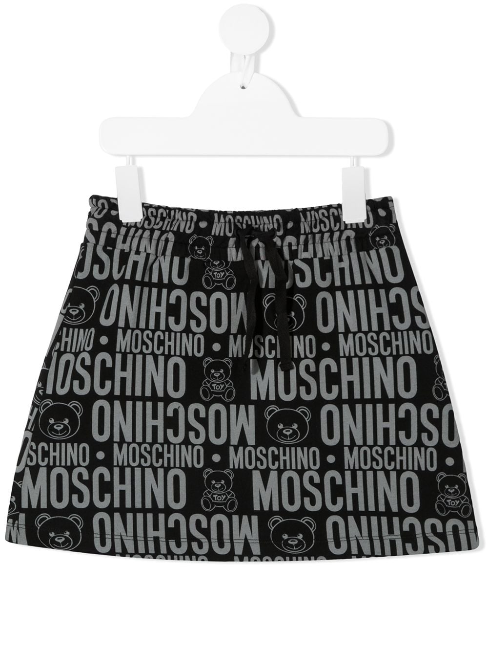 Moschino Kids' Logo Print Allover Sweat Skirt In Black