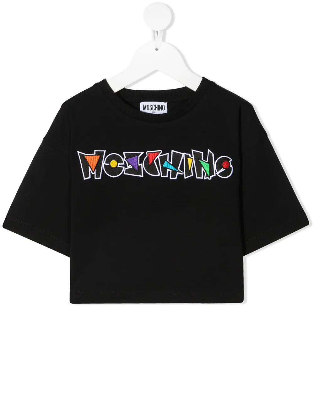 фото Moschino kids футболка с вышитым логотипом
