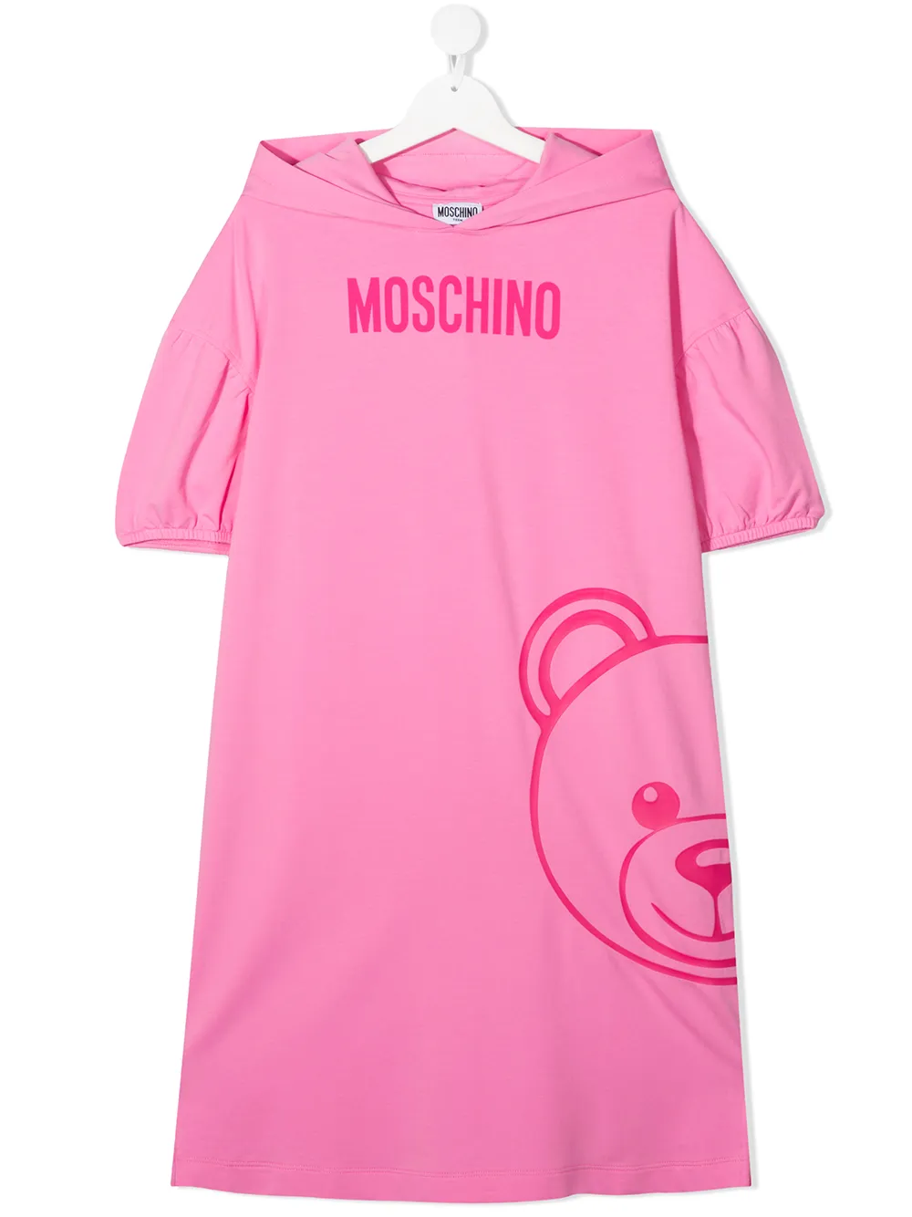 фото Moschino kids платье-худи с принтом