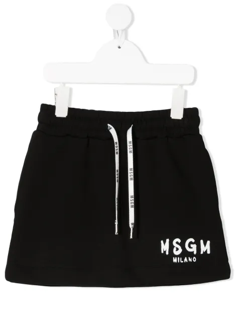 Msgm Kids تنورة برباط وطبعة شعار الماركة