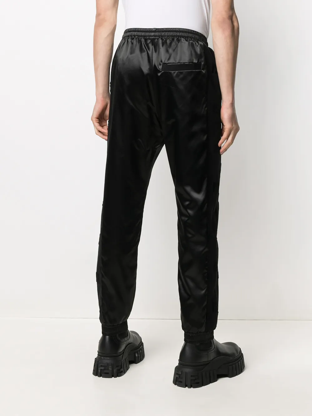 фото Fendi атласные брюки с отделкой в полоску