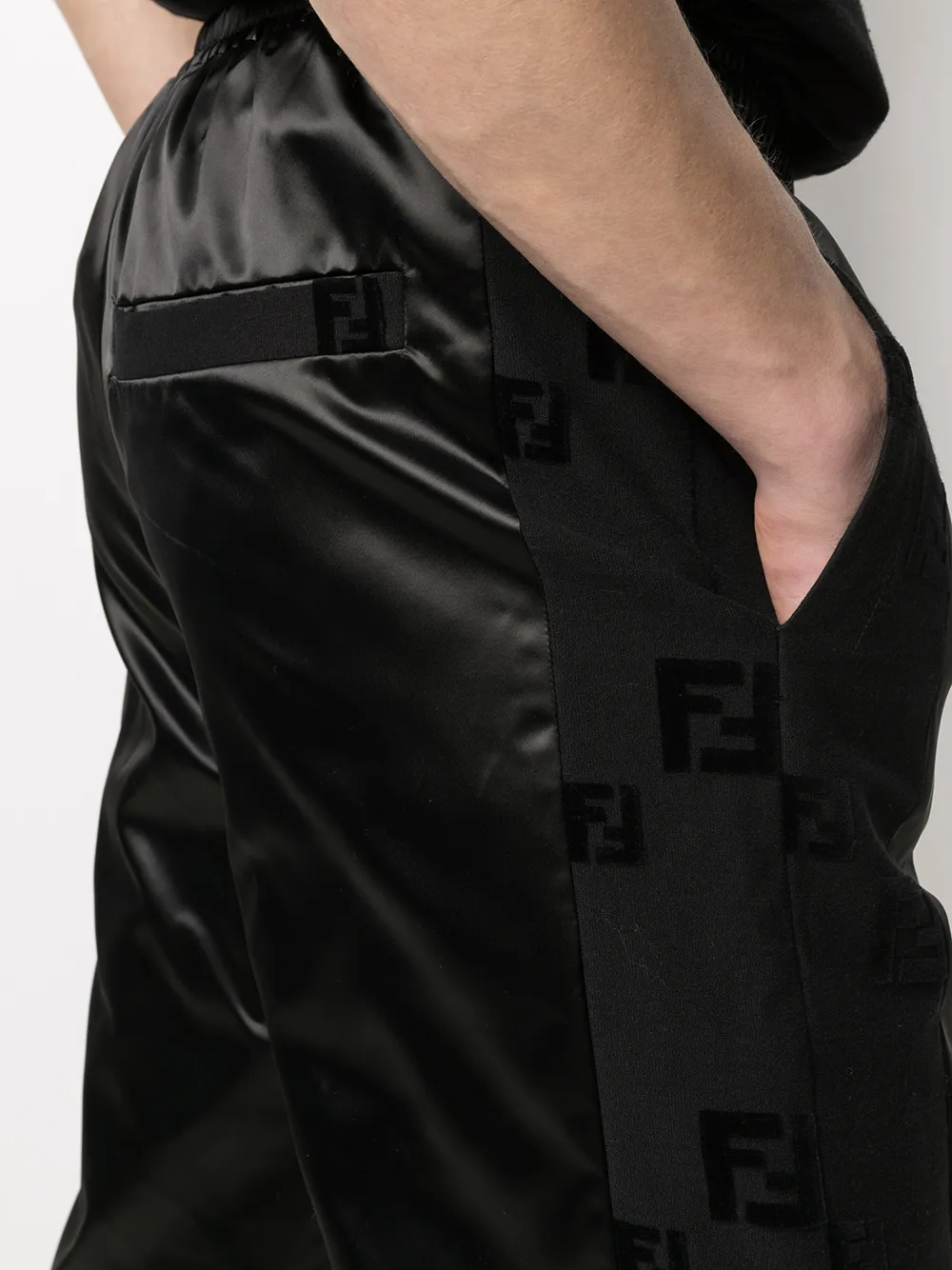 фото Fendi атласные брюки с отделкой в полоску