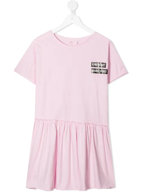 Andorine vestido estilo playera con detalles de pliegues