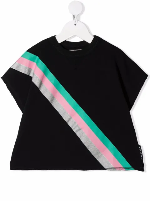 Andorine stripe-print short-sleeved sweatshirt