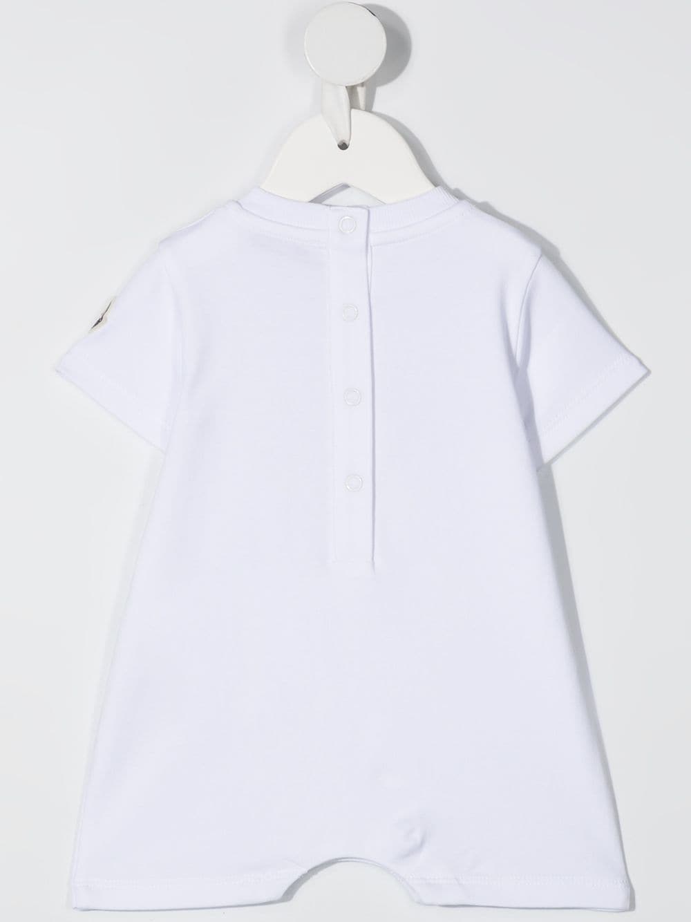 Shop Moncler Logo Patch Bodysuit In White