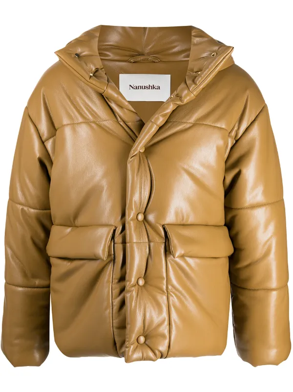 Nanushka hide faux leather puffer jacket Clearance
