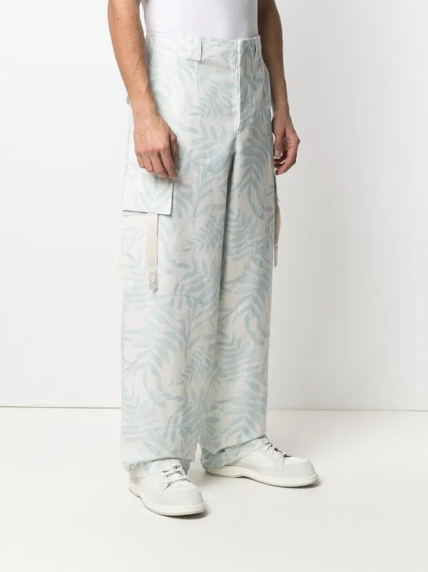 leaf print cargo pants