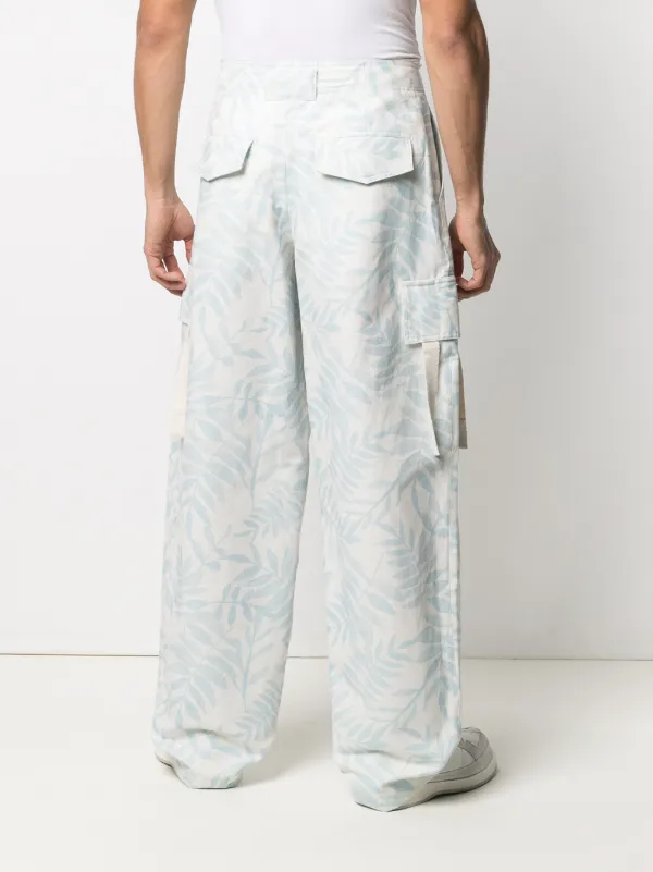 leaf print cargo pants