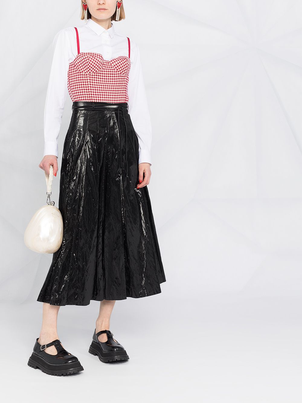 фото Red valentino боди-бюстье в ломаную клетку