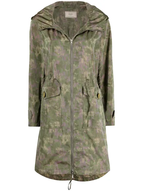 Herno camouflage print drawstring waist coat