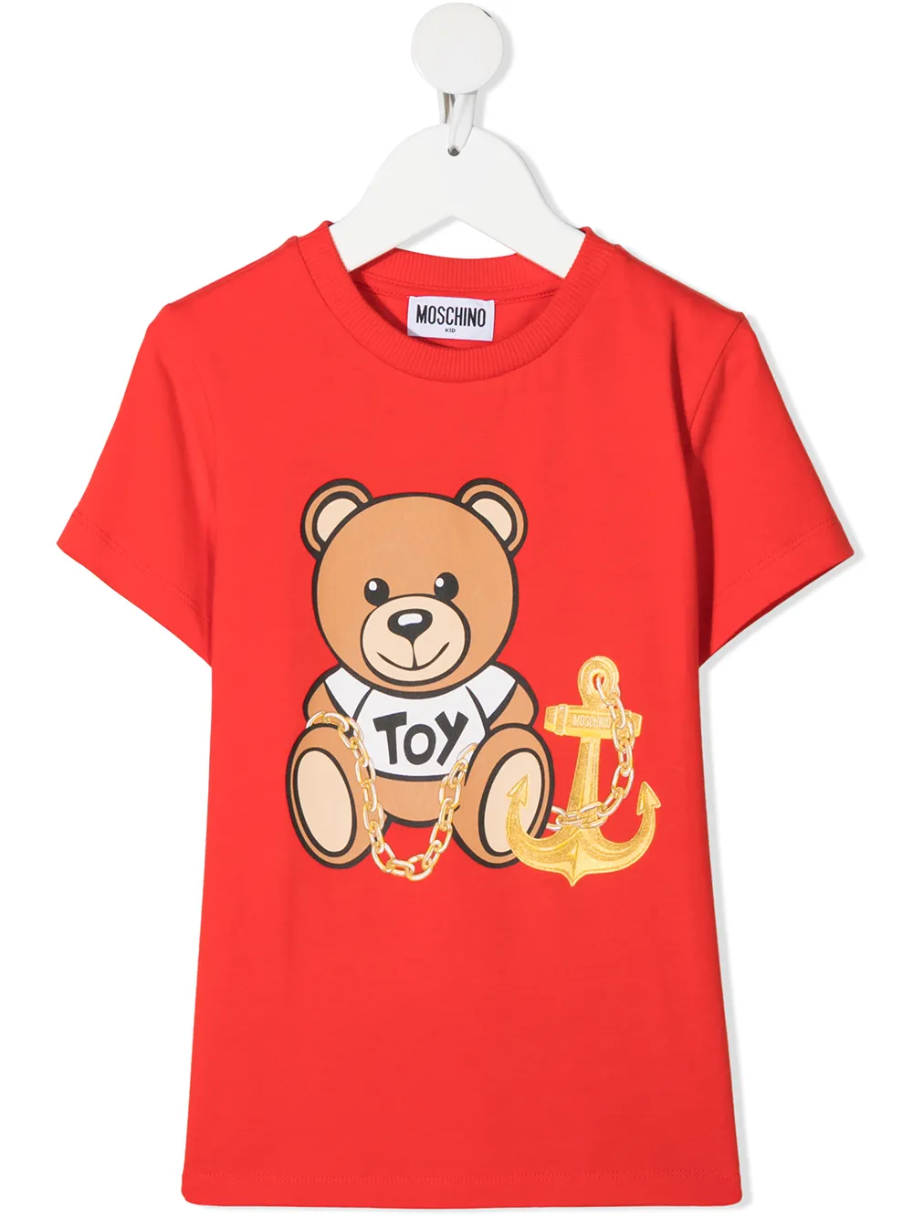 фото Moschino kids футболка с принтом toy teddy