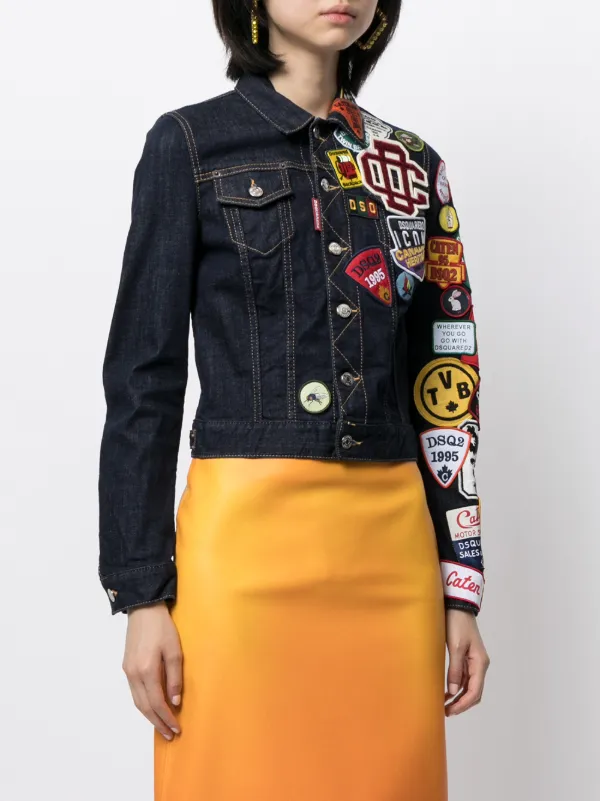 Dsquared2 blue logo-patch denim jacket 
