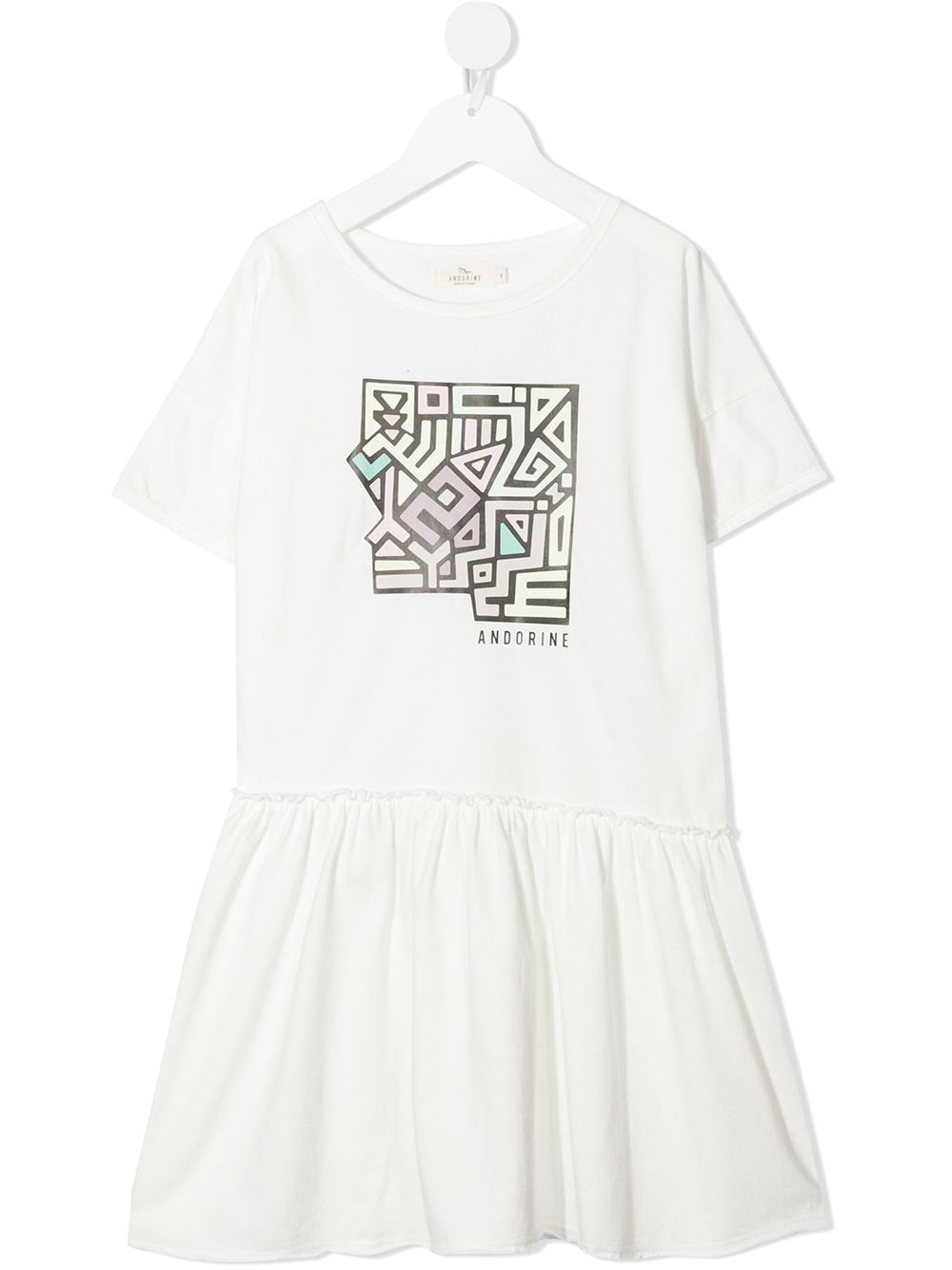 andorine robe à logo imprimé - blanc