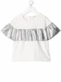 Andorine ruffle short-sleeve blouse - White