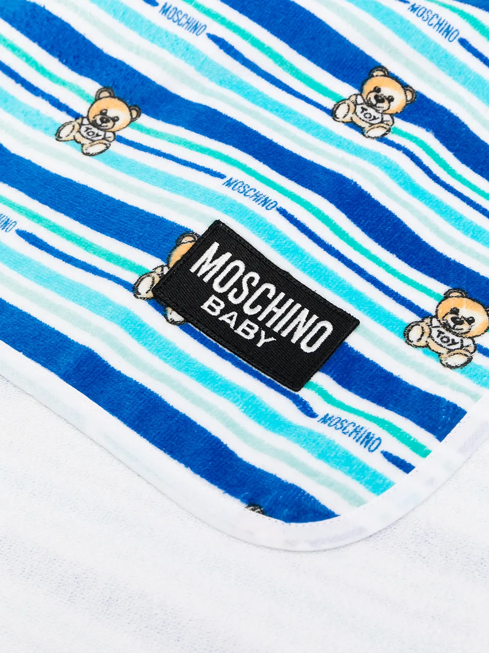 фото Moschino kids полосатое полотенце с капюшоном