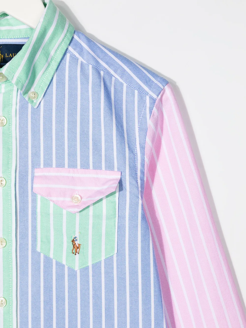 фото Ralph lauren kids полосатая рубашка в стиле колор-блок