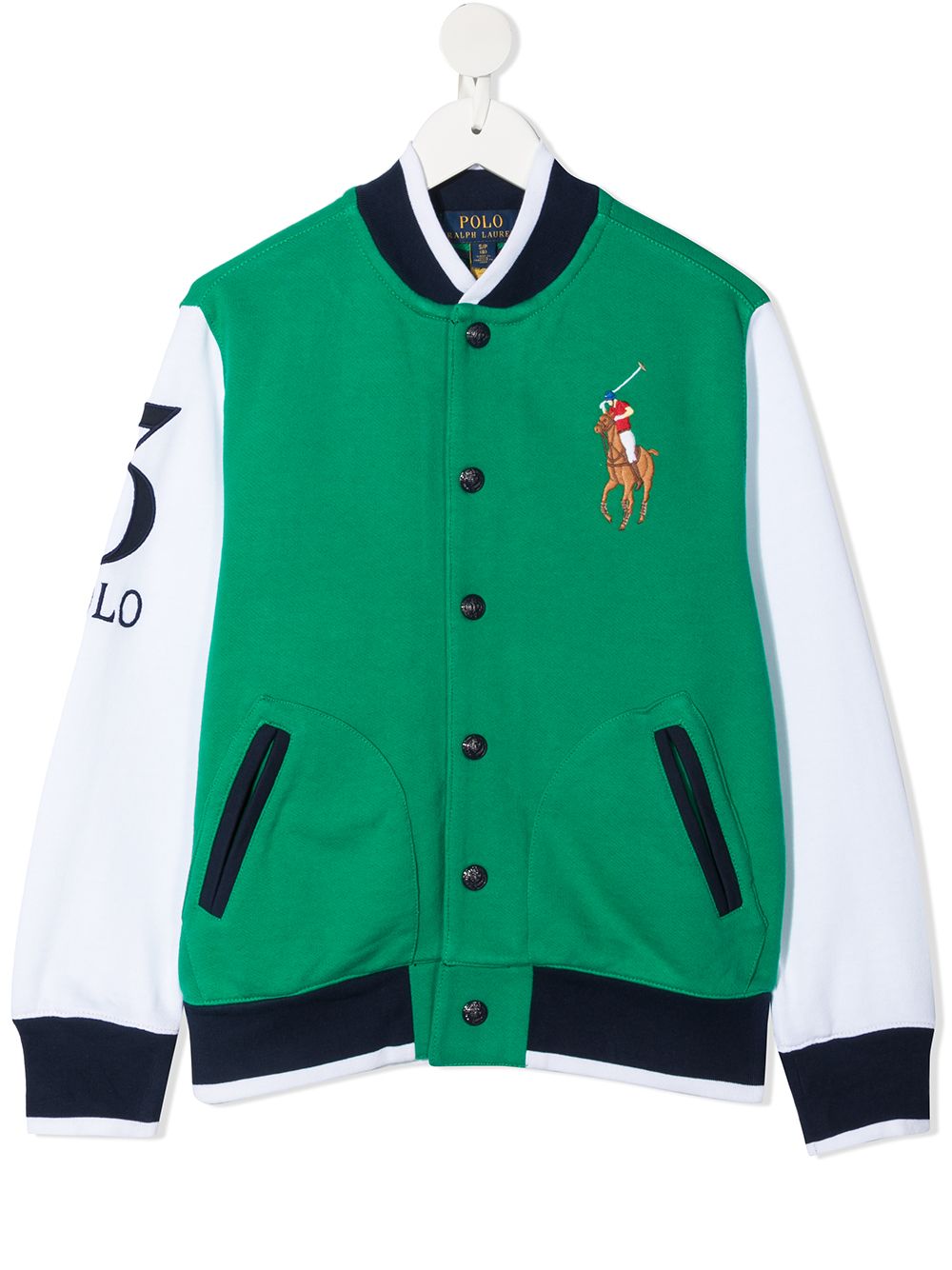 Cotton Blend Varsity Jacket in Green - Polo Ralph Lauren