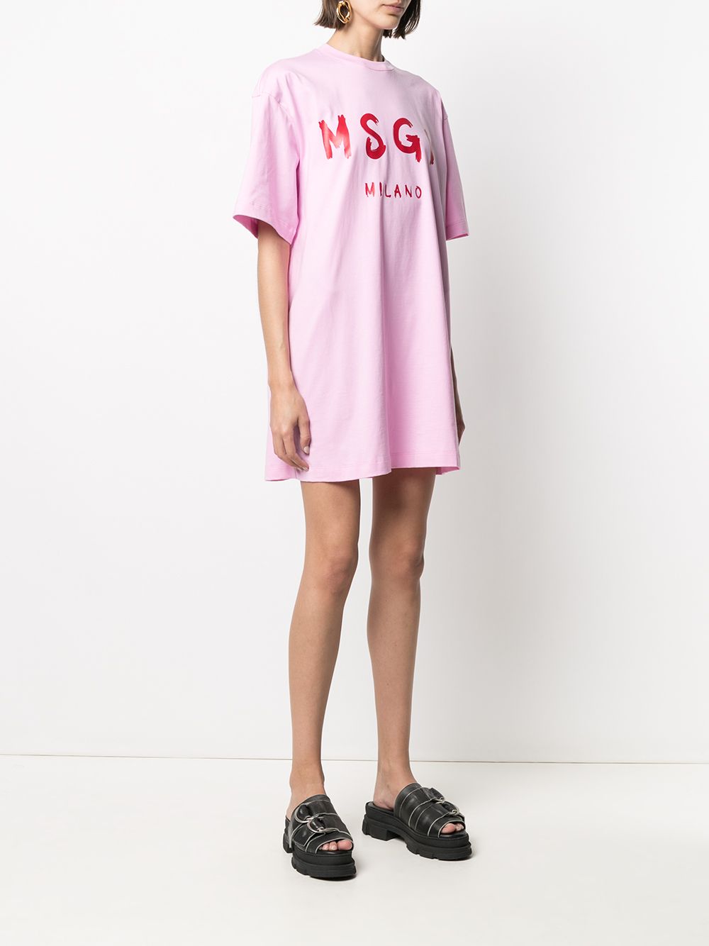 фото Msgm платье-футболка с логотипом