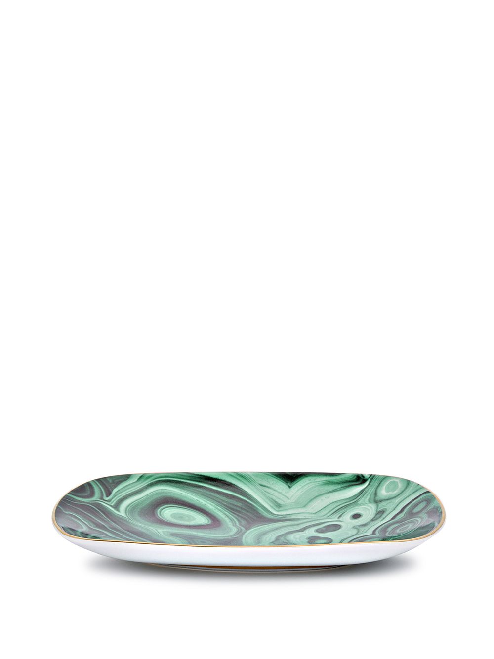 Shop L'objet Malachite Tray (18cm) In Green