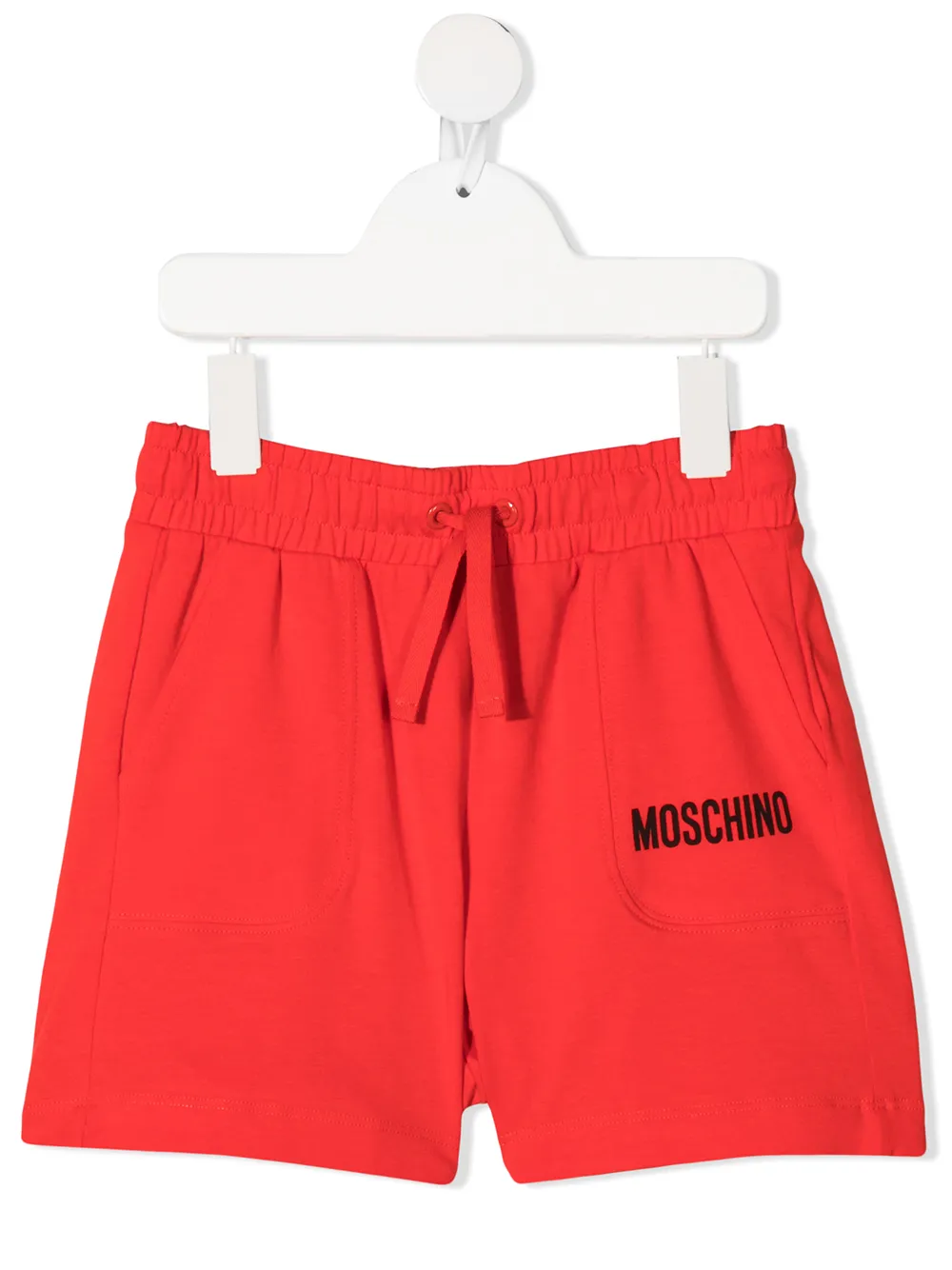 Click to view more detailed imagery on our partner's website Moschino Kids' Logo-print Shorts In Red