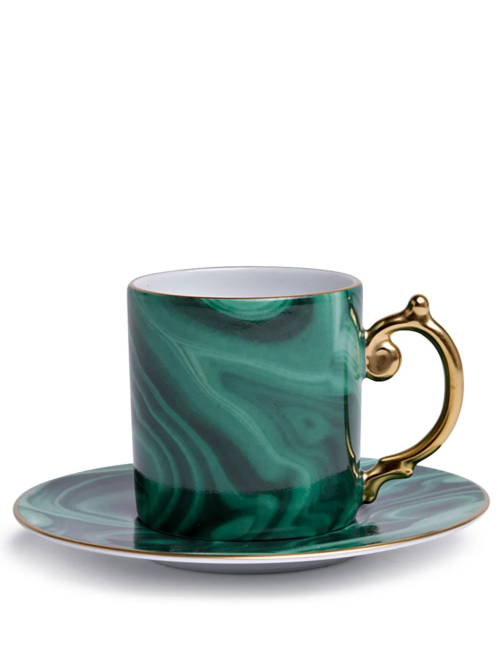 l'objet ensemble tasse-soucoupe à café malachite - vert