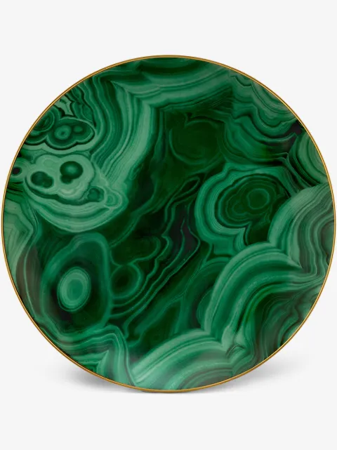 L'Objet plato trinche Malachite de 31cm