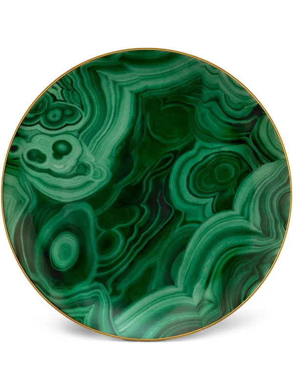 L'Objet Malachite Charger Plate (31cm) in Green