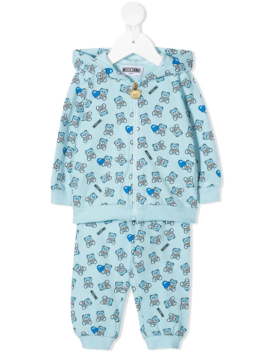 

Moschino Kids traje deportivo con motivo Teddy Bear - Azul