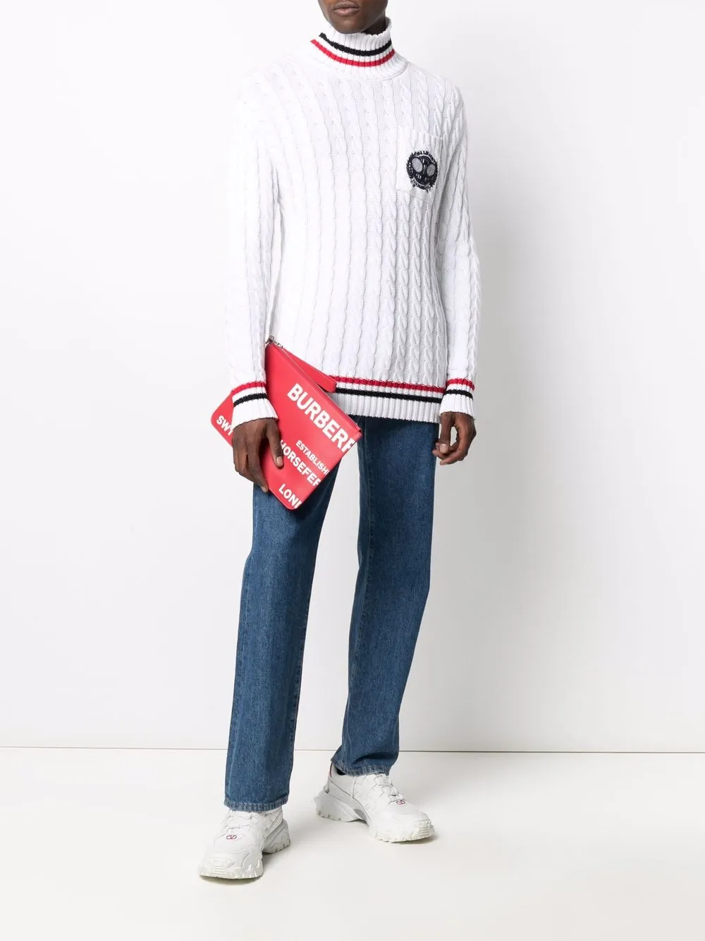 Balmain Kabelgebreide trui - Wit