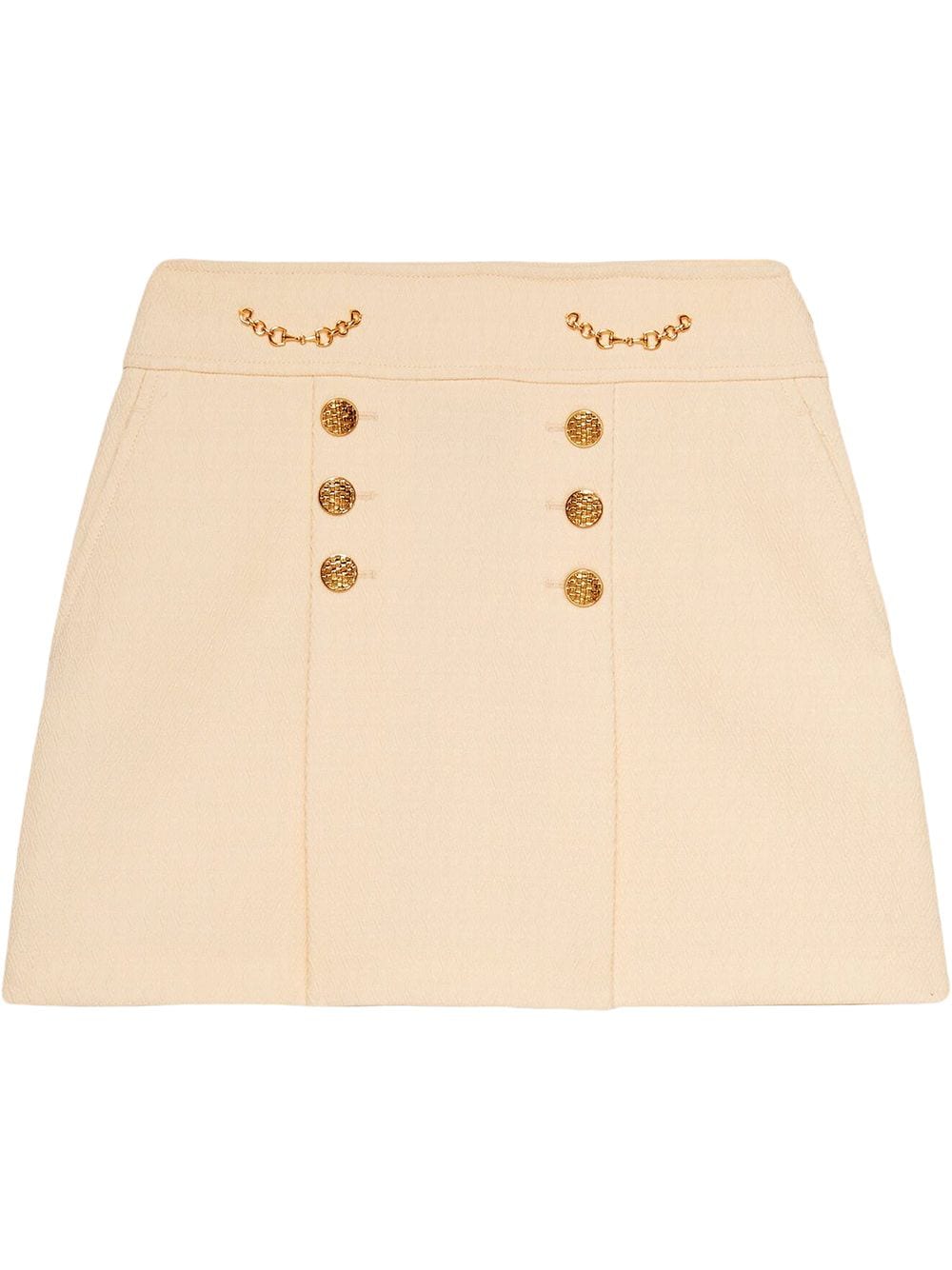 button detail A-line mini skirt