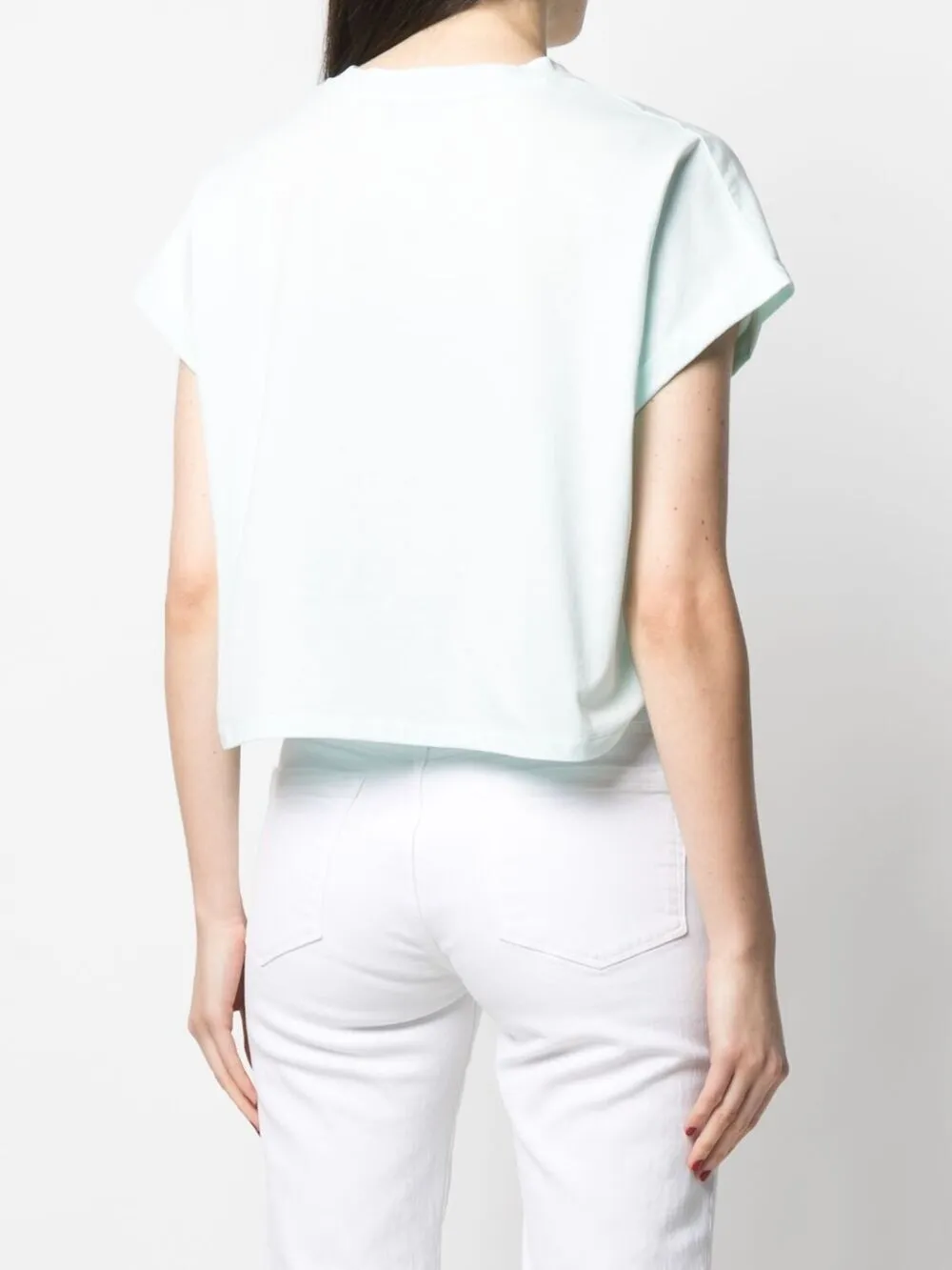 фото Balmain укороченная футболка с фактурным логотипом