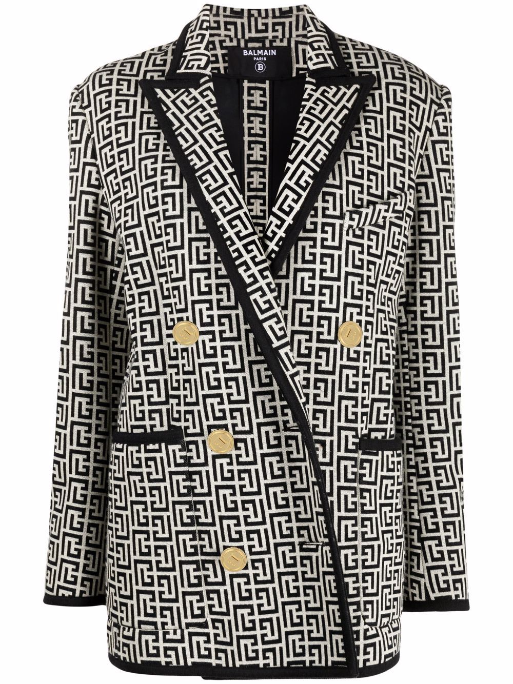 

Balmain blazer con monograma en jacquard - Neutro