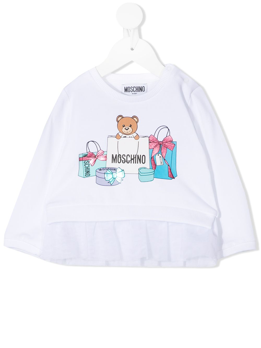 фото Moschino kids толстовка с графичным принтом