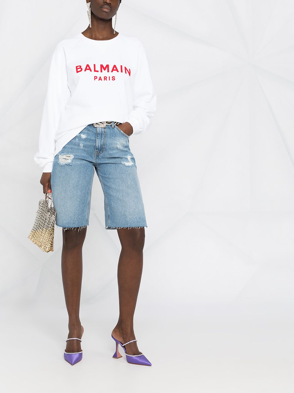 фото Balmain толстовка с логотипом и длинными рукавами