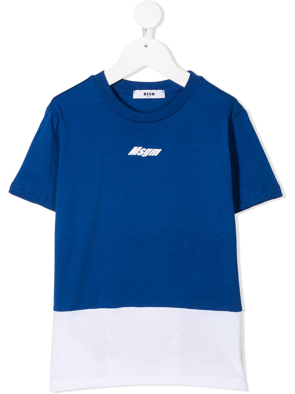 

MSGM Kids two-tone logo T-shirt - Blue