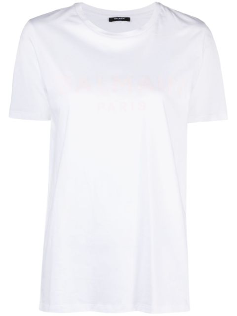 Balmain flocked logo T-shirt Women