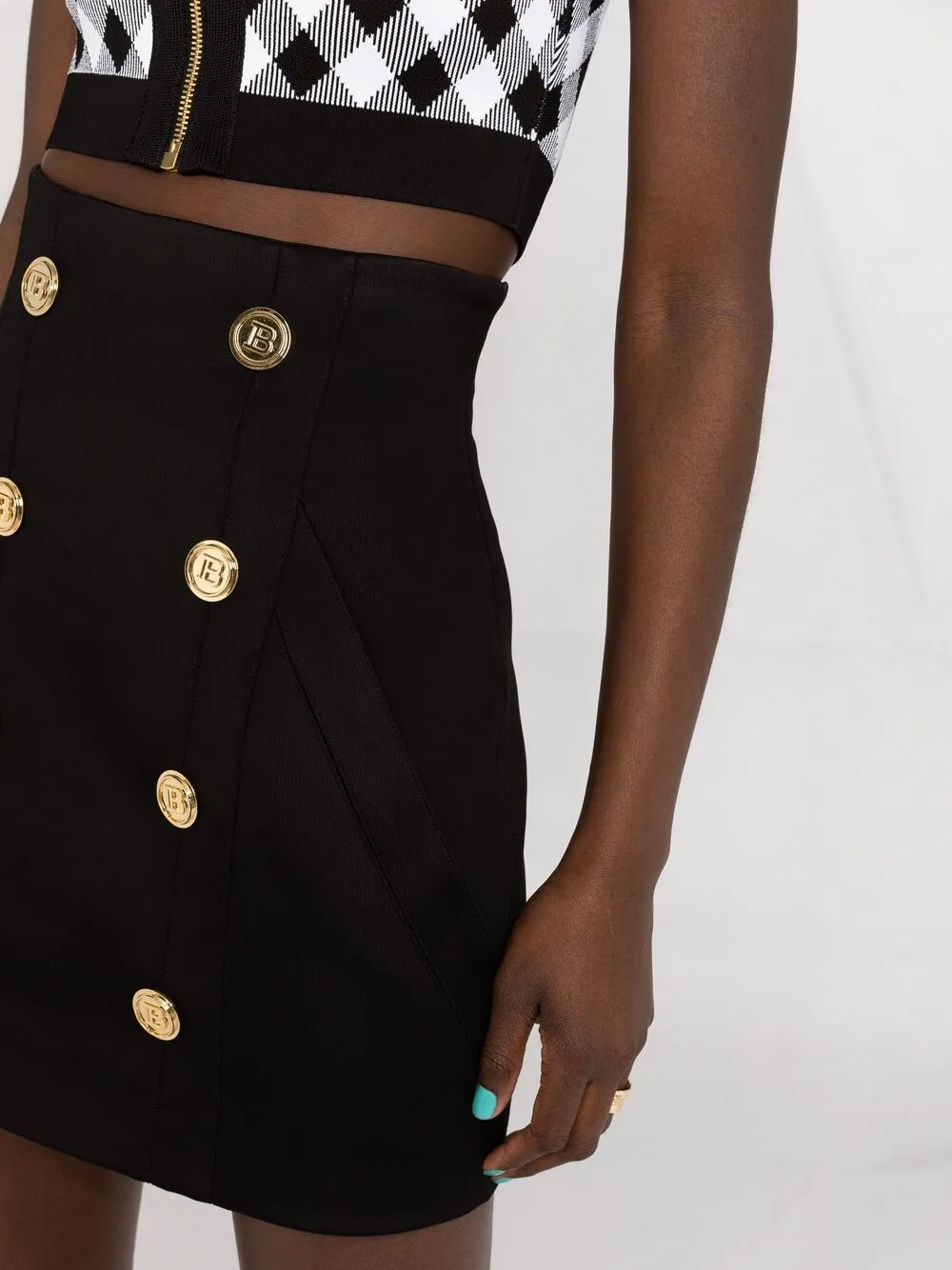 фото Balmain юбка мини с завышенной талией