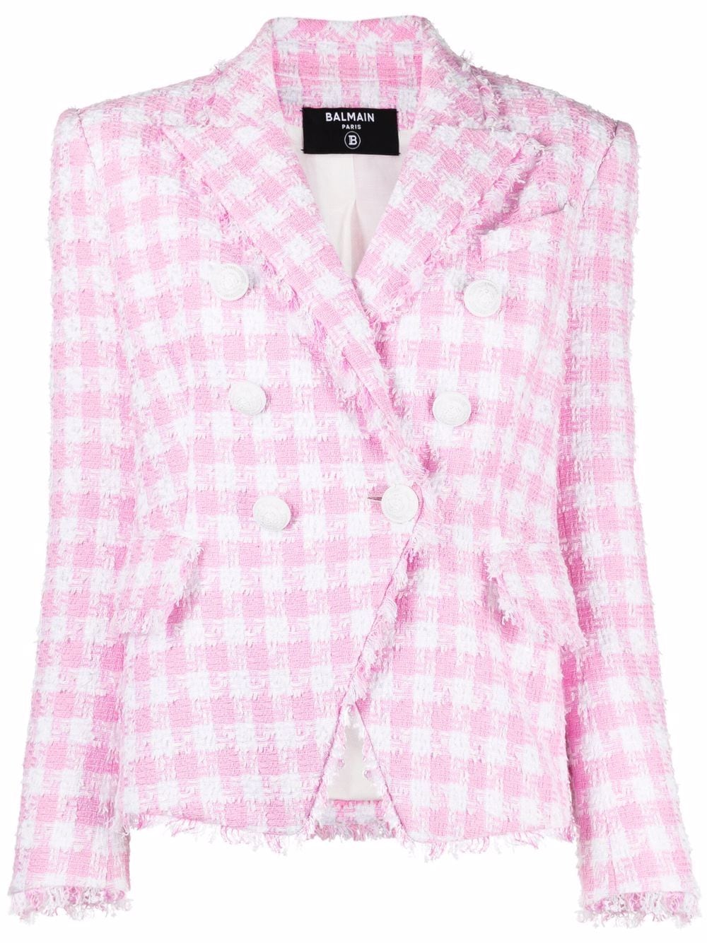 Balmain Gingham Tweed Blazer - Farfetch