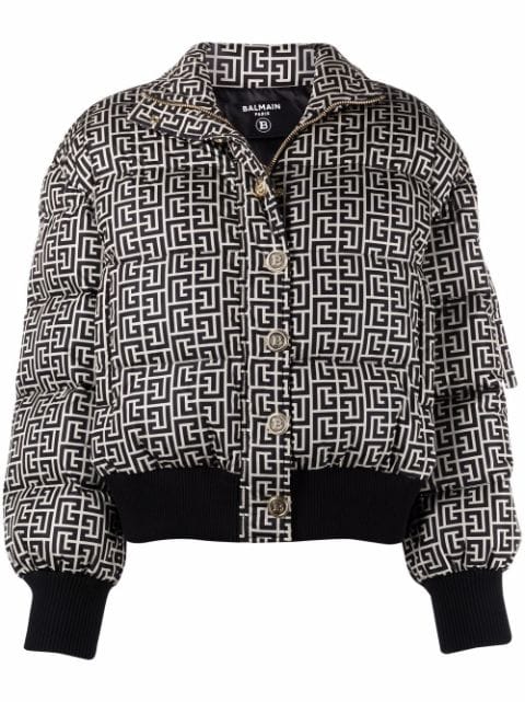 Balmain monogram-print Puffer Jacket - Farfetch