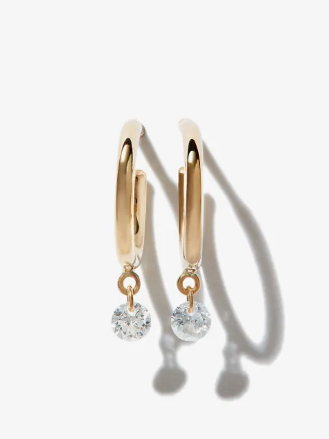 Persée 18kt yellow gold diamond hoop earrings