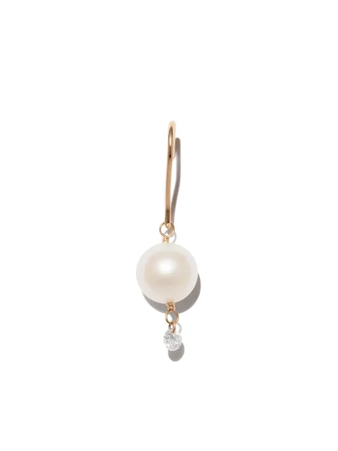 Persée 18kt yellow gold Rain Song pearl and diamond drop earring