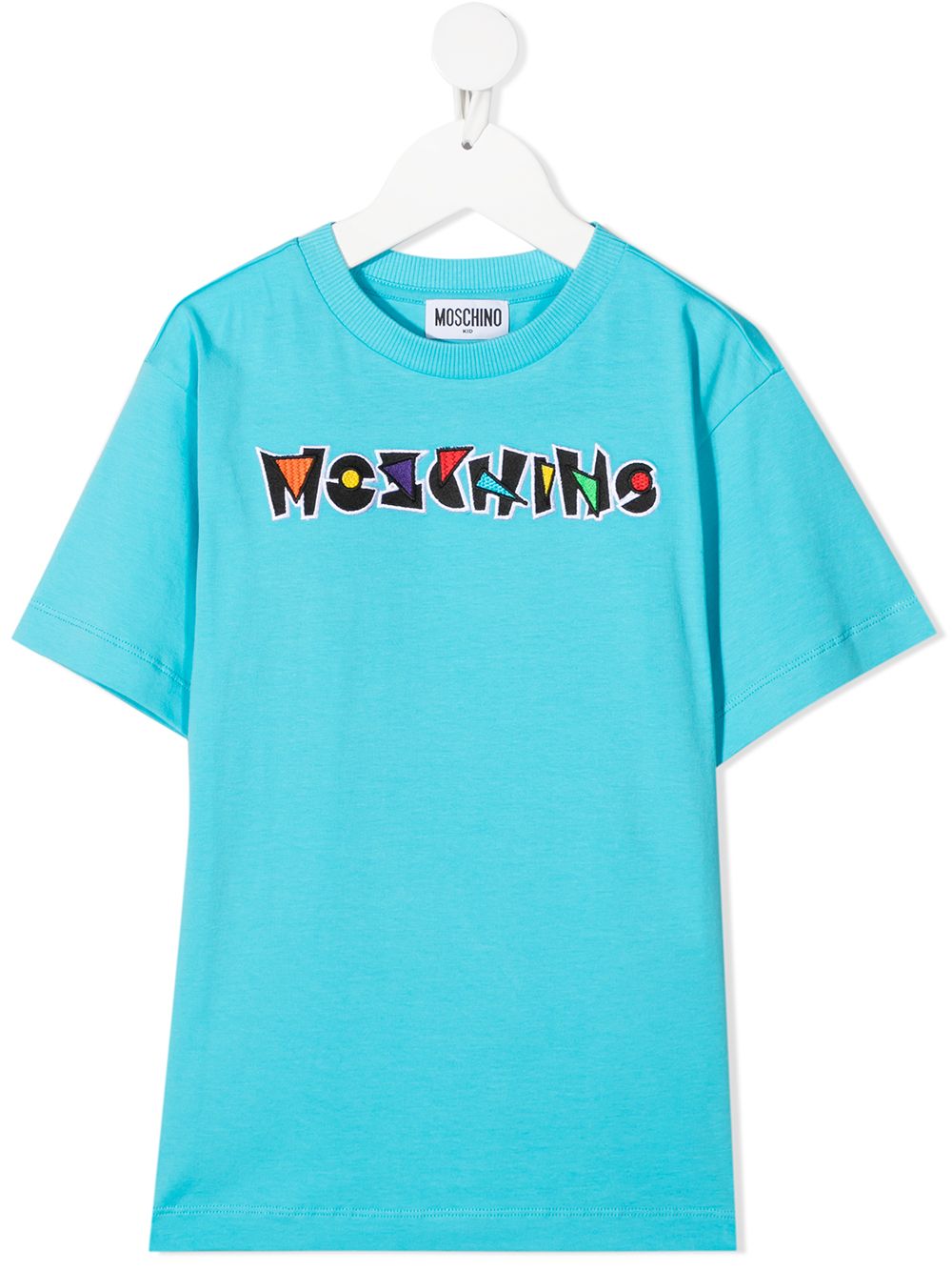 фото Moschino kids футболка с вышитым логотипом