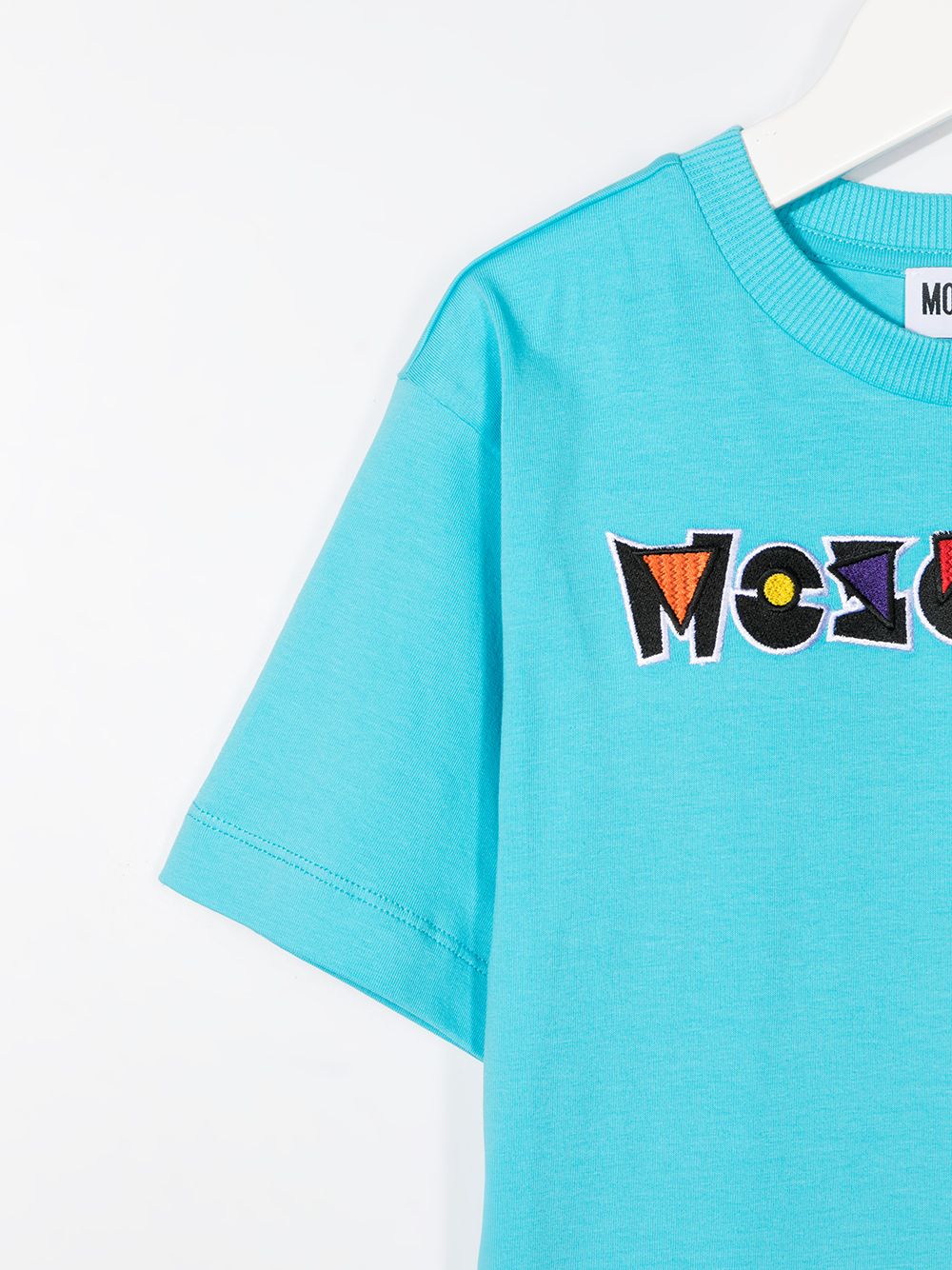 фото Moschino kids футболка с вышитым логотипом