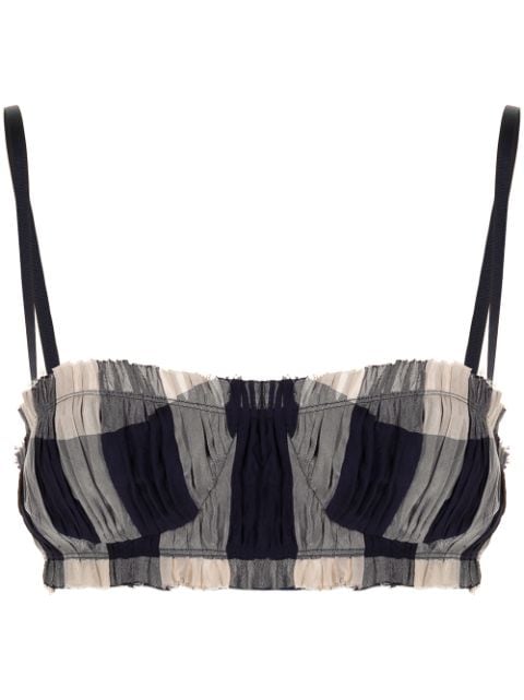 Download Khaite Indira checke-print Bra Top - Farfetch